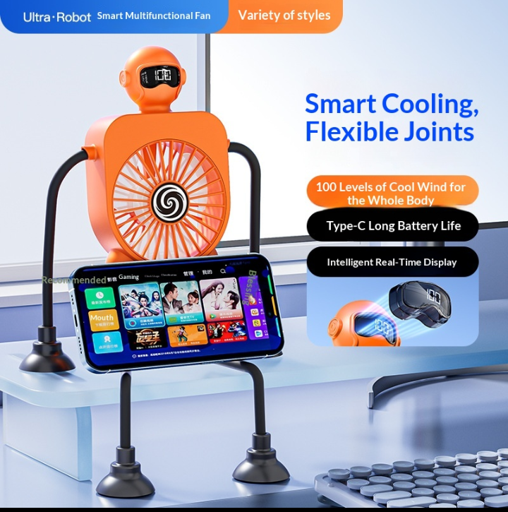 Ultra Robot Portable Fan – Rechargeable Flexible Desktop & Hanging Mini Fan