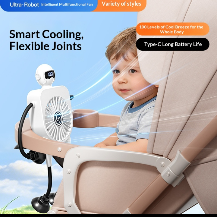 Ultra Robot Portable Fan – Rechargeable Flexible Desktop & Hanging Mini Fan
