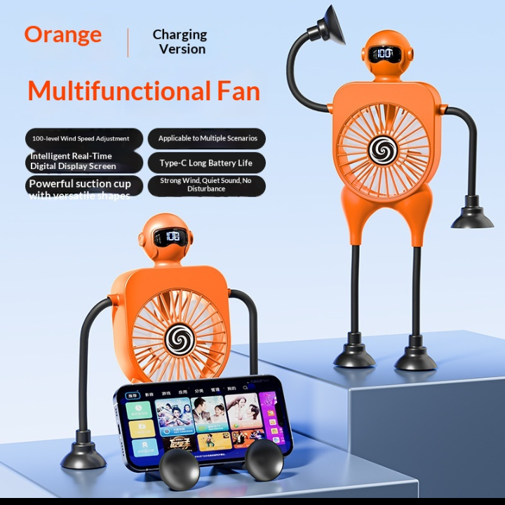 Ultra Robot Portable Fan – Rechargeable Flexible Desktop & Hanging Mini Fan