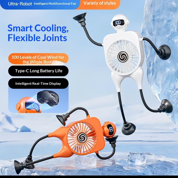 Ultra Robot Portable Fan – Rechargeable Flexible Desktop & Hanging Mini Fan