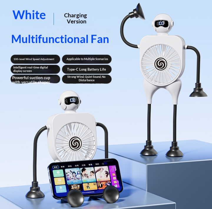 Ultra Robot Portable Fan – Rechargeable Flexible Desktop & Hanging Mini Fan